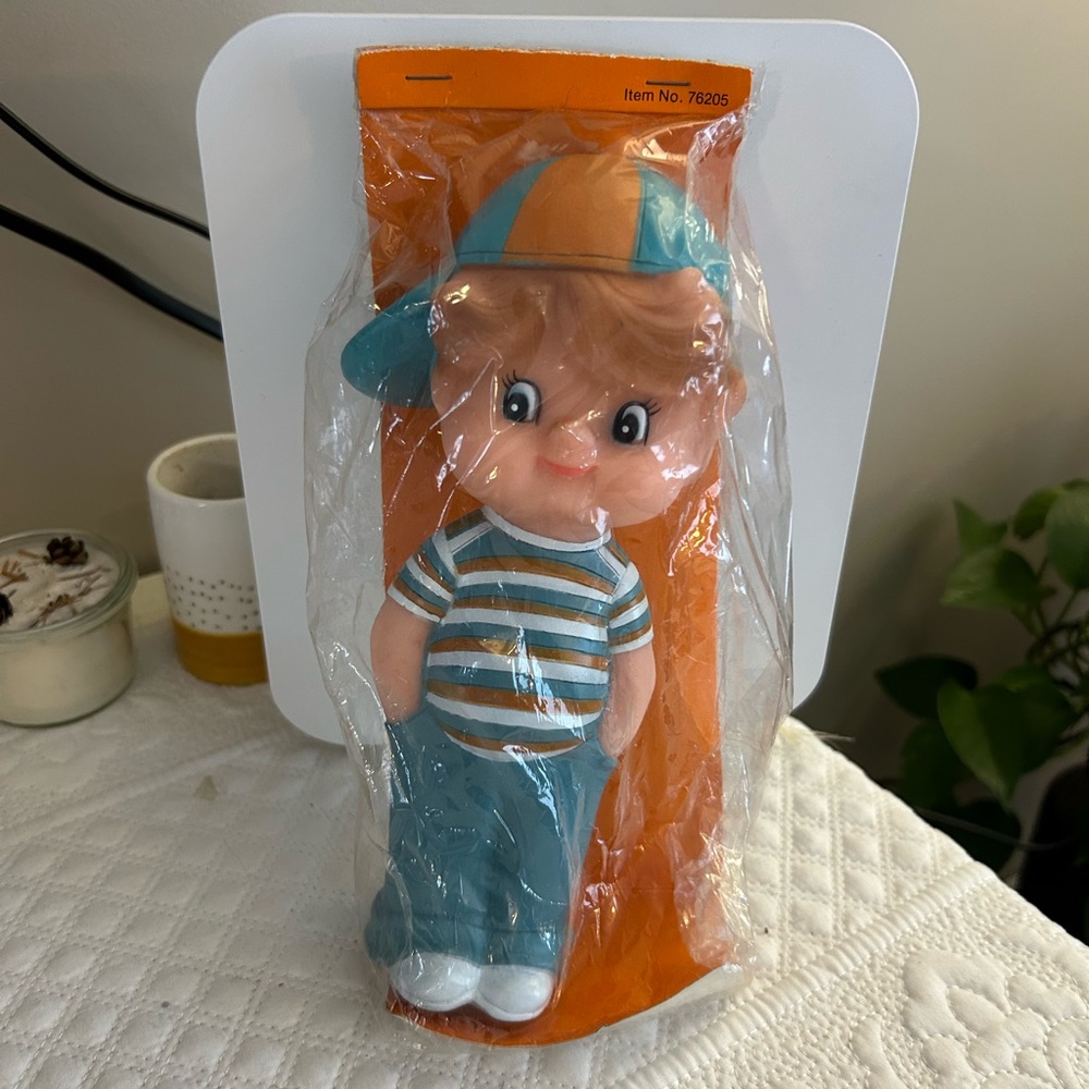 Vtg Gerber Vinyl Squeaky boy toy